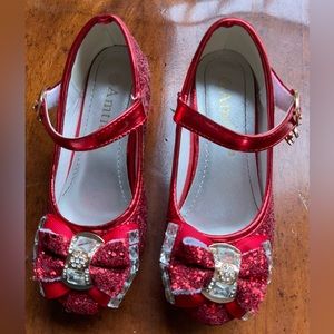 Red Glitter Size 10 Little Girl Shoes